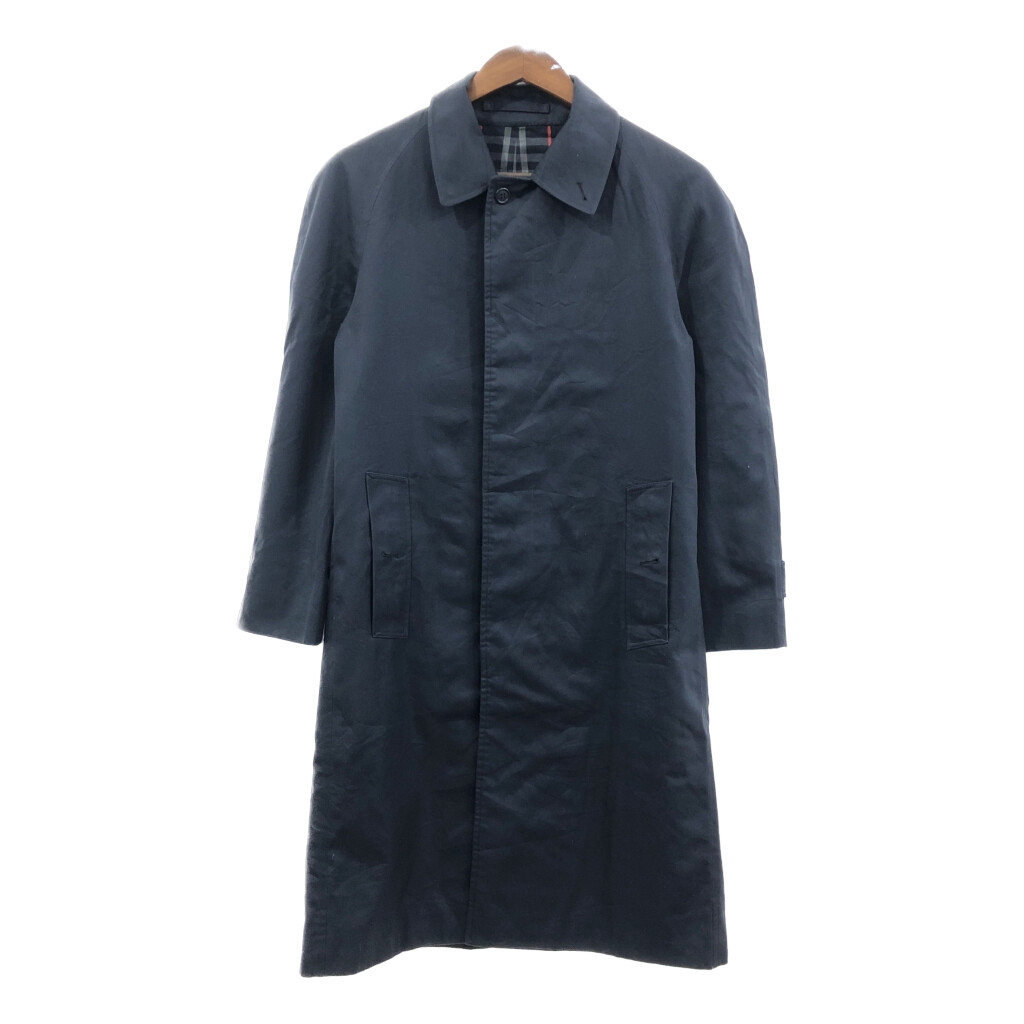 楽天市場】バーバリー ステンカラーコート メンズ ネイビーの通販
