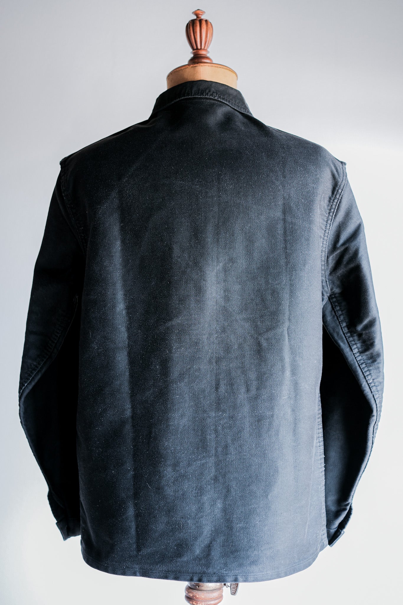 50's】French Vintage Black Moleskin Work Jacket Size.50 