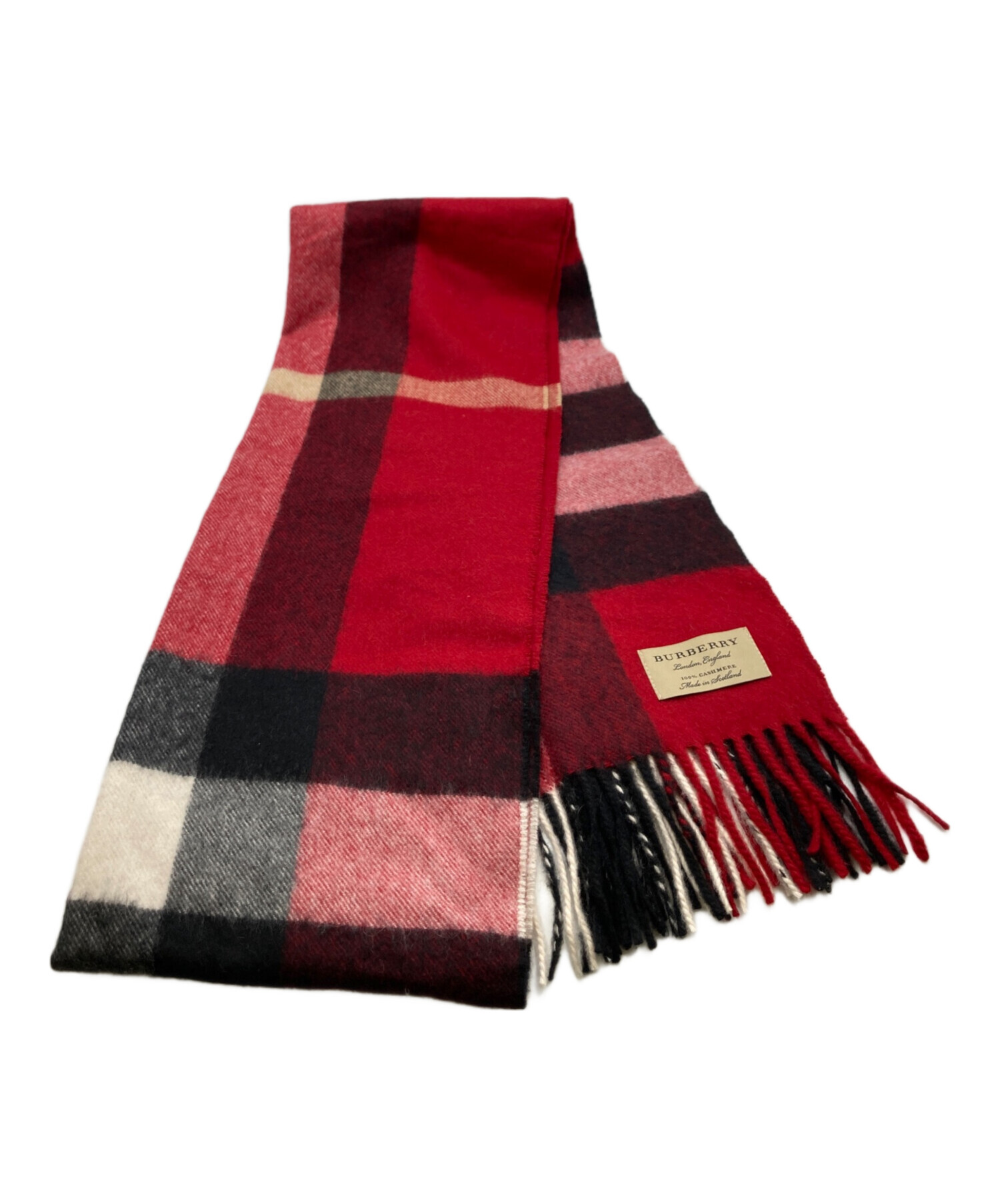 中古・古着通販】BURBERRY (バーバリー) カシミヤマフラー レッド