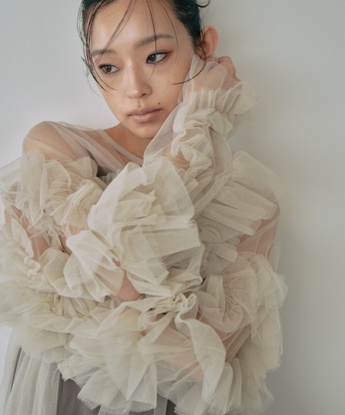 ANDRESD ドレス デコラティブチュールトップス / decorative tulle