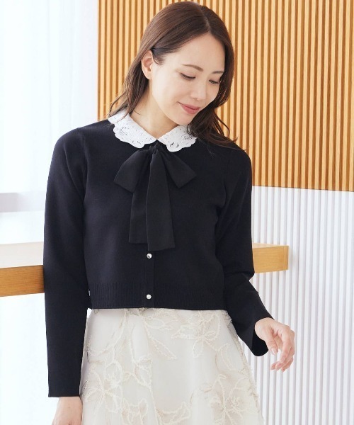 CELFORD（セルフォード） カーディガン デタッチャブルレースカラー