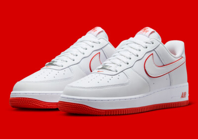 Nike Air Force 1 '07 Low White Picante Red Outline DV0788-102 sz