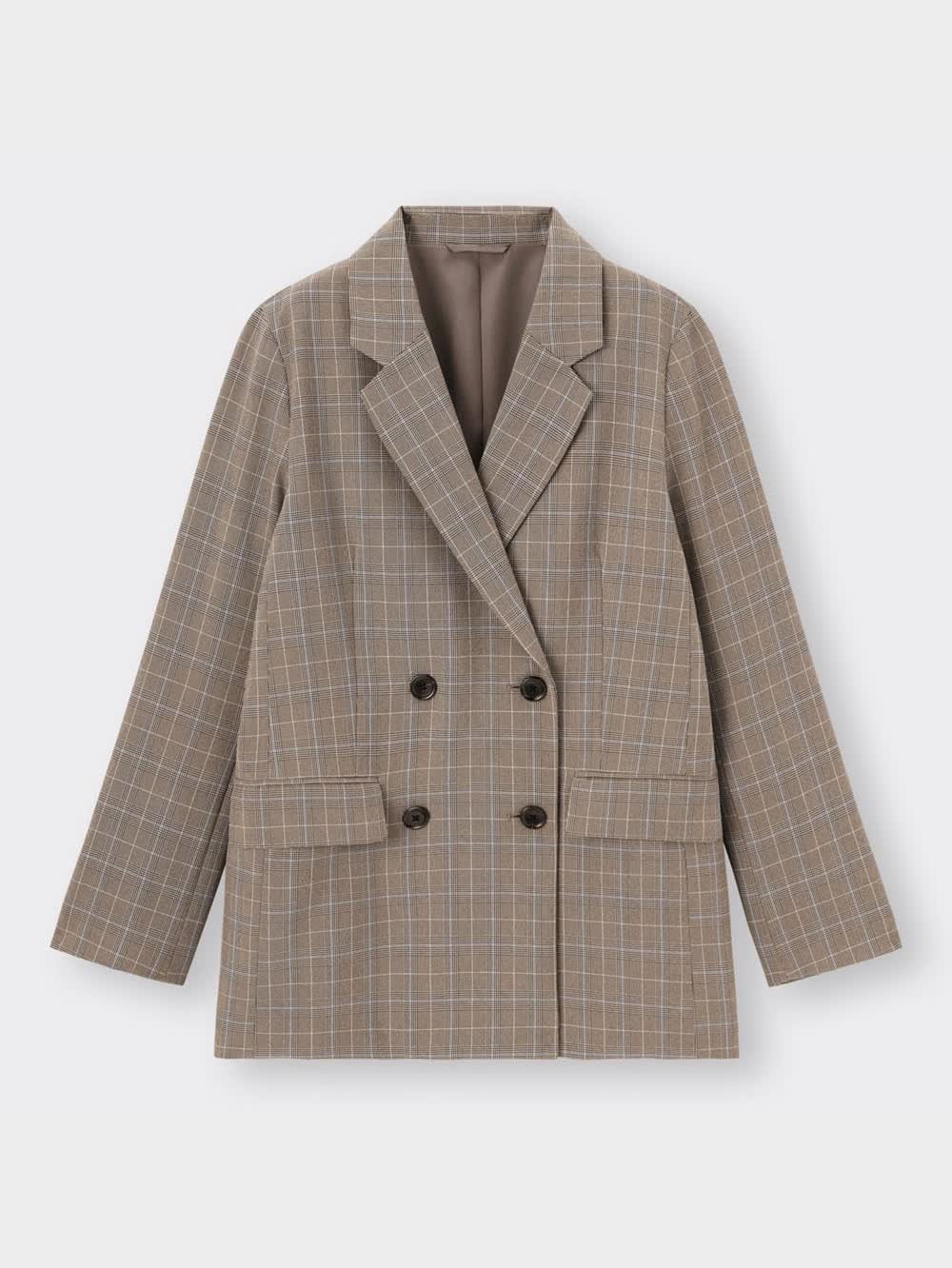 GU公式 | ダブルブレストジャケット(チェック)Z