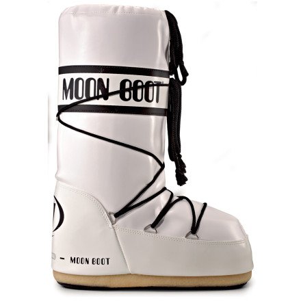 Moon Boot Women's White/Black Vinil 39/41 (Women's 8-9.5, Men's 7