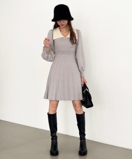 スカーフセットミニニットワンピ/MAJESTIC LEGON(マジェスティック