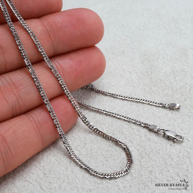 シルバー925 ダブル喜平チェーン ネックレス 幅2mm 60cm 喜平