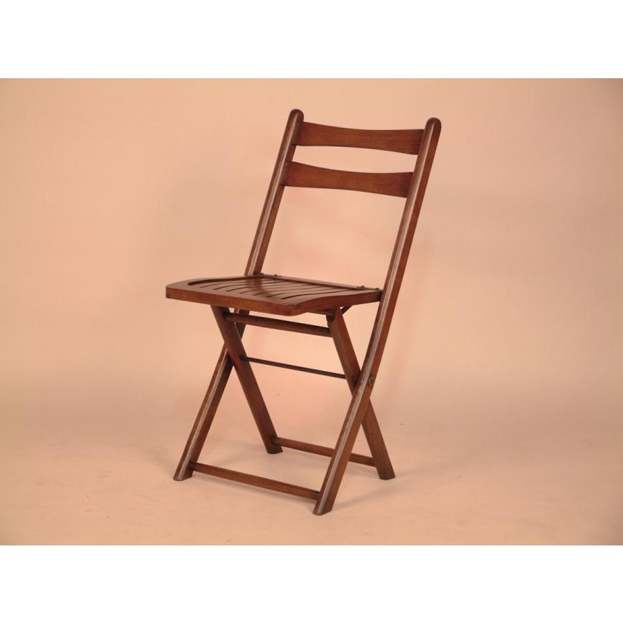 ダイニングチェア 折りたたみ式 木製 椅子 オーク 完成品 茶 レトロ