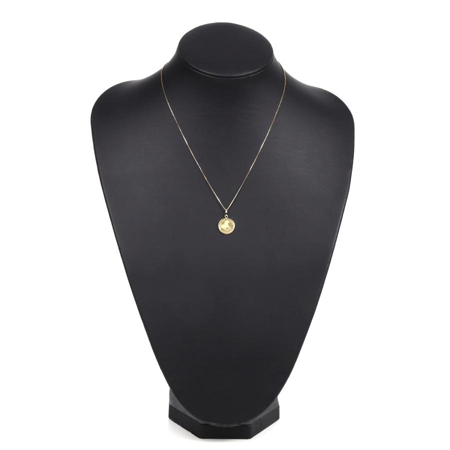 純金 ホース 馬 1/25oz 金貨 ペンダントトップ シンプル K18 枠 メンズ