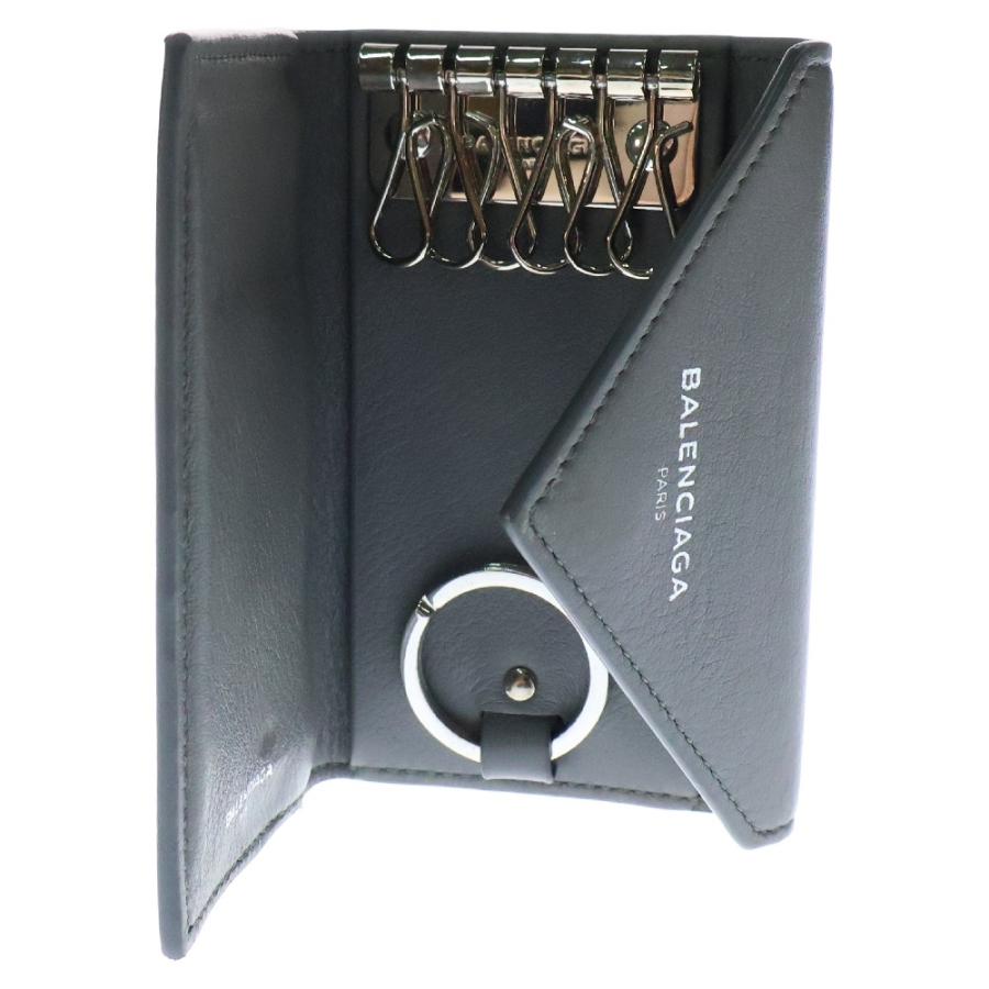 BALENCIAGA（バレンシアガ） レザーキーケース キーリング グレー