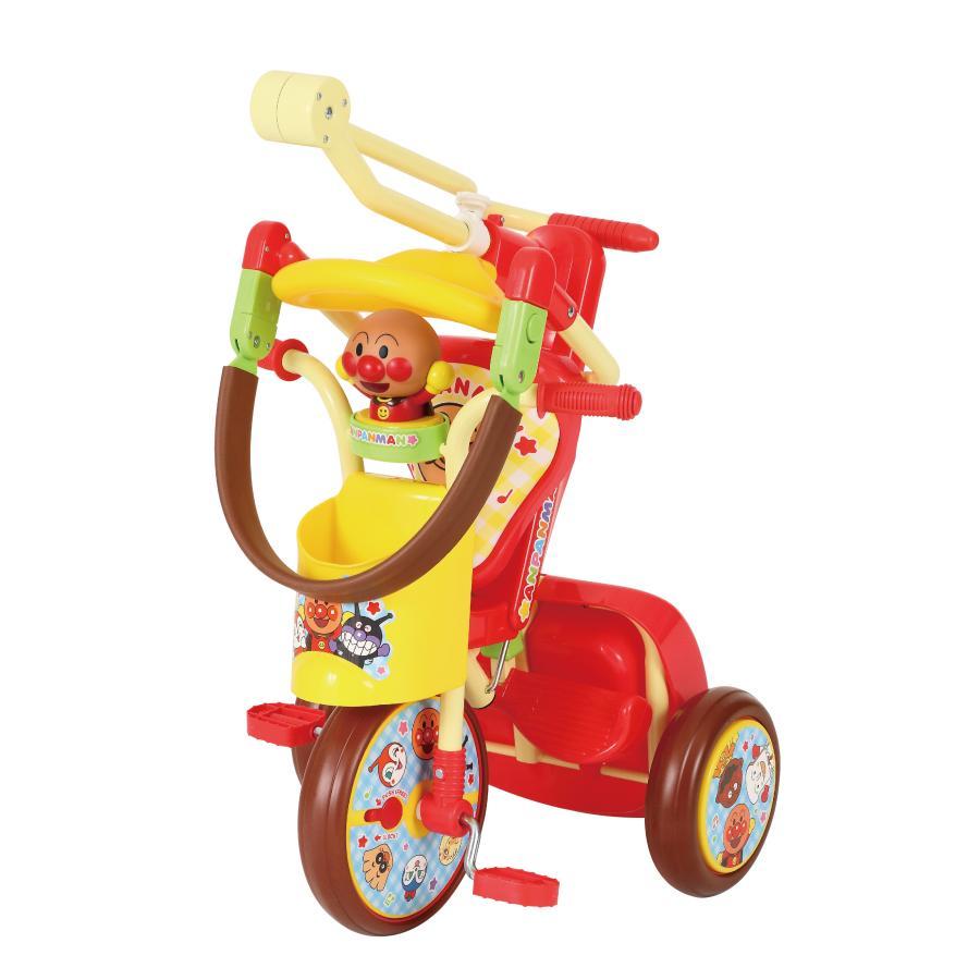 エムアンドエム 三輪車 アンパンマン1歳 2歳 手押し棒付き 折りたたみ