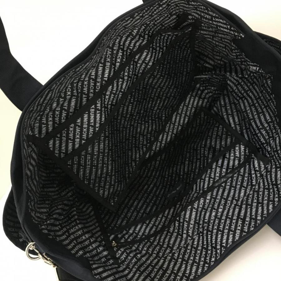 超美品】ジャックバニー 2WAYロッカーバッグ ネイビー×白 ビッグトート