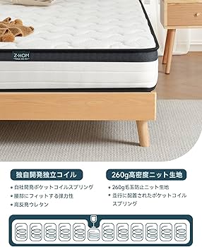 Amazon.co.jp: Z-HOM マットレス クイーン 高反発 厚み17cm ポケット