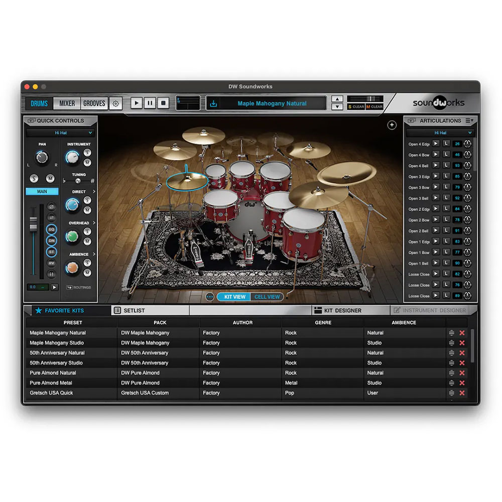 dw DWe 5-Piece Complete Bundle Kit Midnight Blue Metallic Lacquer