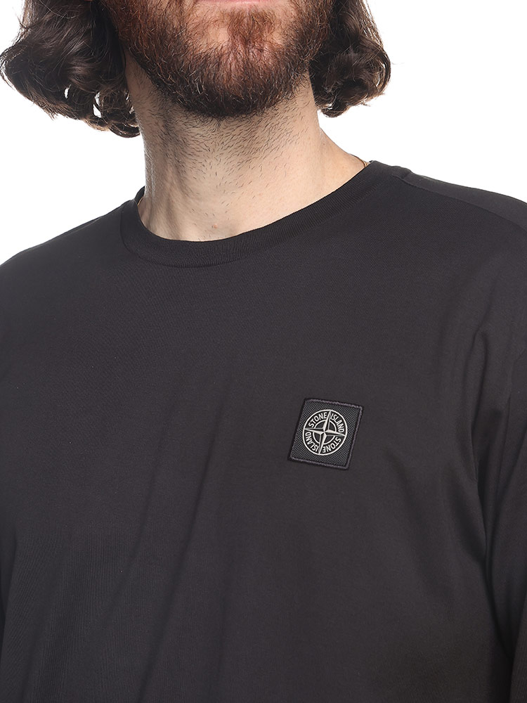 STONE ISLAND (ストーンアイランド) 胸ロゴ クルーネック 長袖 Tシャツ