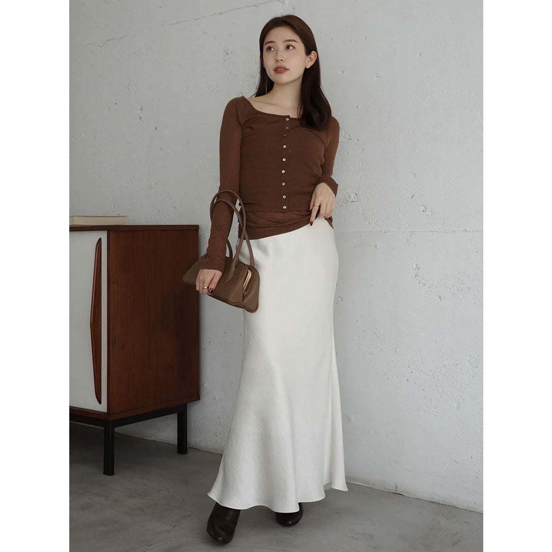 アニュアンス anuans シアーウールレイヤリングトップス （RED