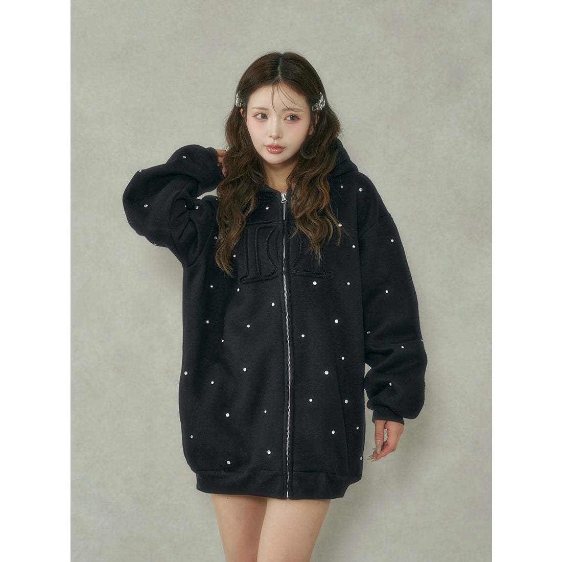 ダーリッチ Darich DDロゴビジュージップパーカー （ブラック