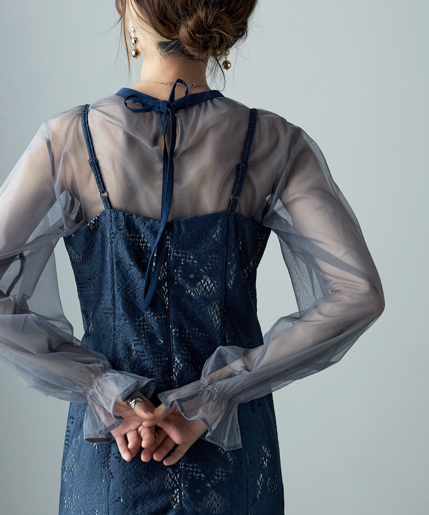 3wayシフォンボレロ&レースキャミドレス｜パーティードレス・結婚式