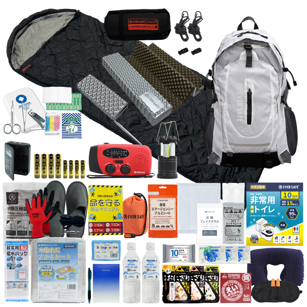 PEACEUP（ピースアップ） 防災セット 1人用 寝袋・マット付き EVERSAFE