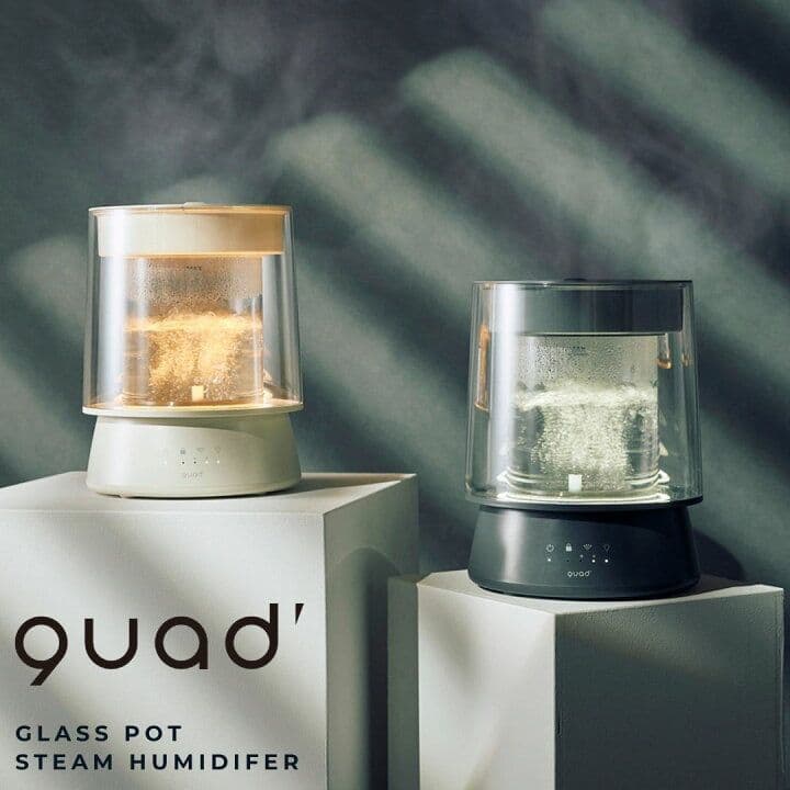 新品未使用 quad' ガラス製スチーム加湿器 楽天市場】【500円OFFクーポン】QUADS ガラススチーム加湿器 GLASS