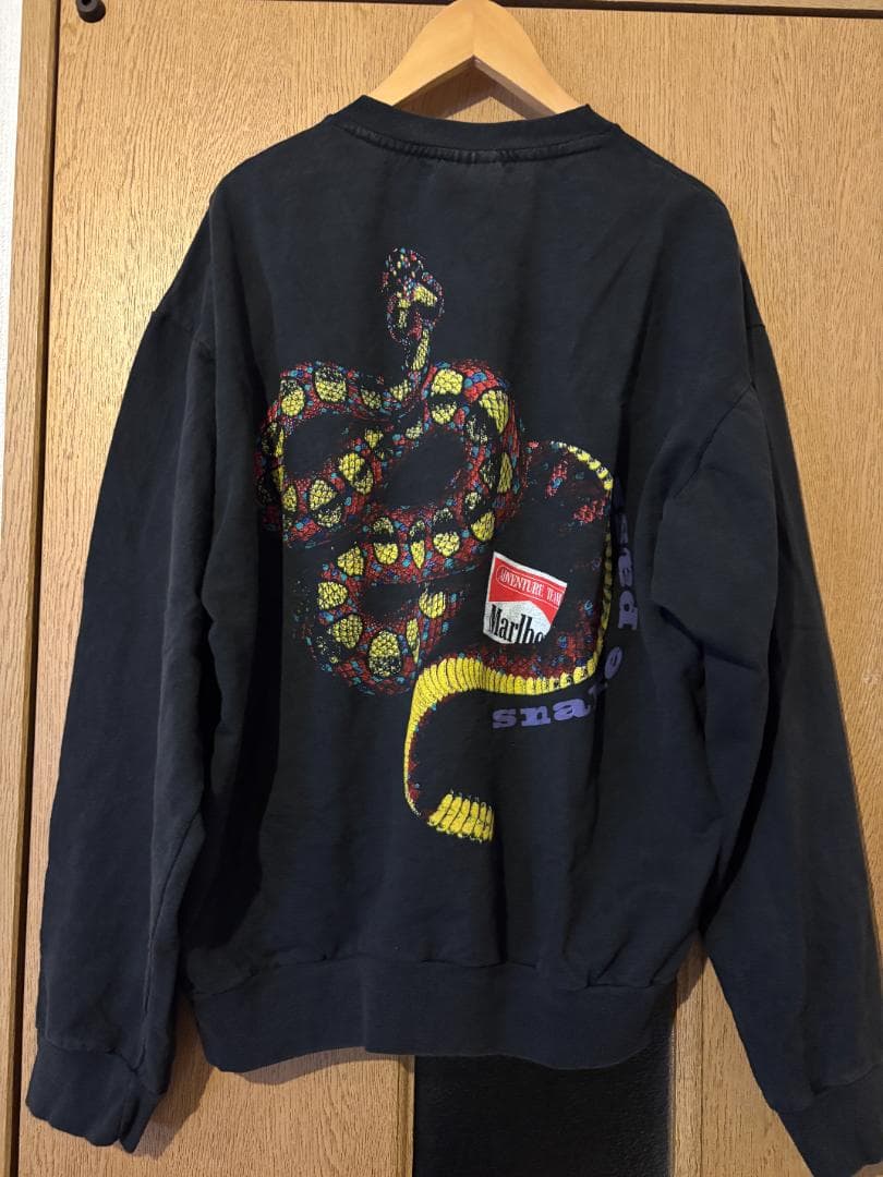MARLBORO マルボロ ロンT スウェット Tシャツ ブラック 黒 XL 中古・古着通販】marlboro (マルボロ) スネークパス長袖tシャツ／SNAKE