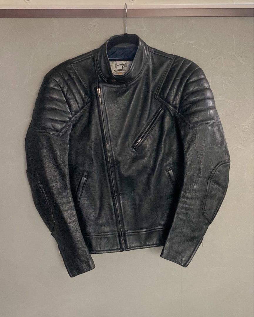KUSHITANI クシタニ　ビンテージ　ブラック シングルライダースジャケット KUSHITANI クシタニ ビンテージ ブラック シングルライダースジャケット
