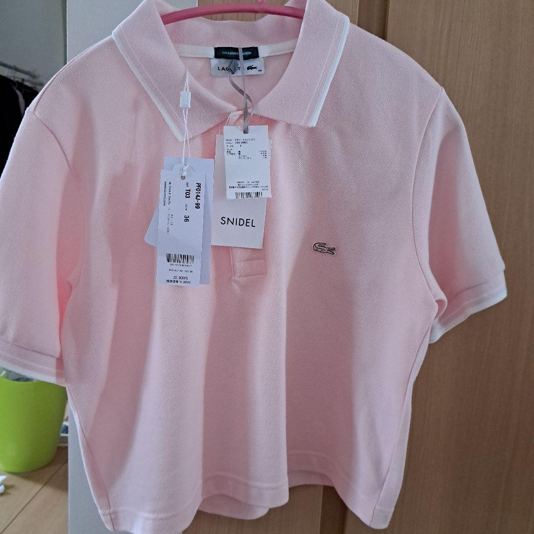 新品未使用 LACOSTE X スナイデル 半袖ポロシャツ ピンクショート丈