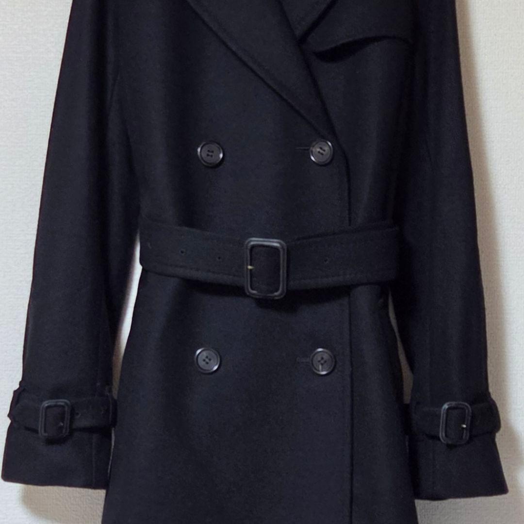 極美品】ポールスミス カシミヤ マルチストライプ トレンチコート 黒 L