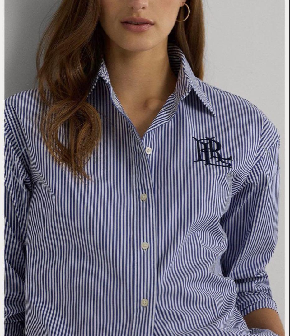 【未使用級】ローレンラルフローレン　ストライプ　シャツ　刺繍　XXS 未使用級】ローレンラルフローレン ストライプ シャツ 刺繍 XXS - メルカリ