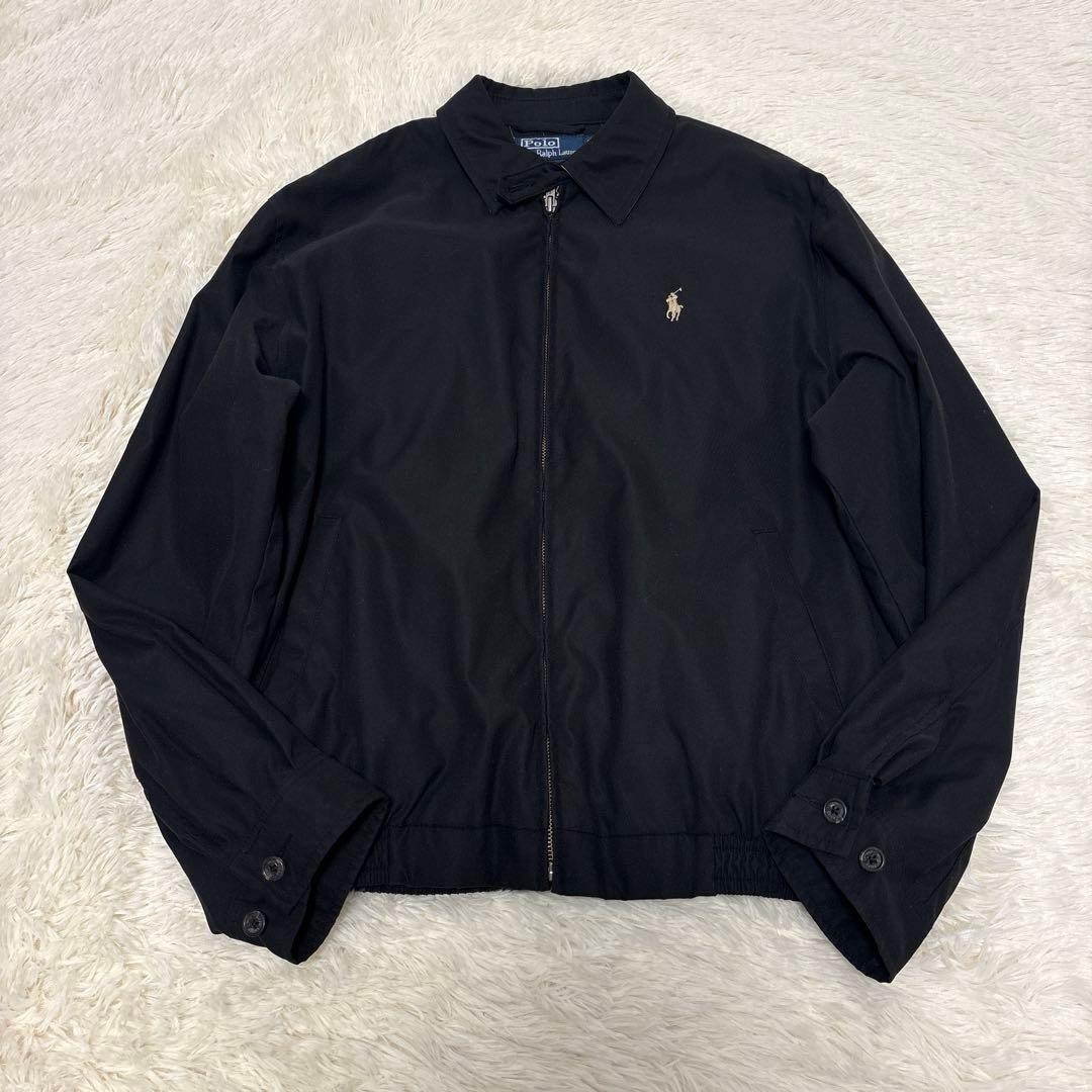 ▪️POLO by RALPH LAUREN 90s スイングトップジャケット　黒 90s Polo Ralph Lauren Black Denim Drizzler Jacket 黒 L ポロラルフ