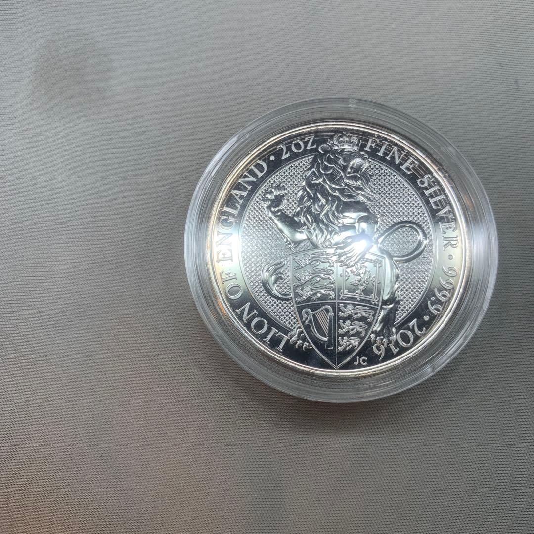 S3 純銀貨 2オンス クイーンズビースト　2016 ライオン・イングランド 純銀貨 2オンス クイーンズビースト 2016 ライオン・イングランド M2