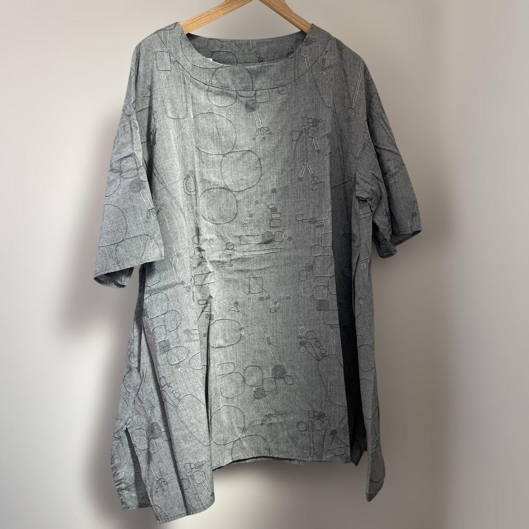 くみちゃん専用　KEIKO KISHI チュニックワンピース NMDS25512D(ワンピース) 80s ORGANIC COTTON SMALL CHECK&VOILE PLAIN