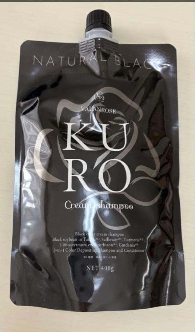 VALANROSE 白髪染め２本 VALANROSE（バランローズ） KUROクリームシャンプー 3個セット(400g×3