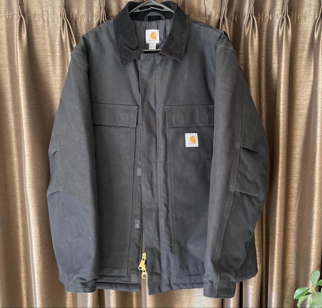 極美品 carhearttトラディショナルジャケット BLK L カーハート Carhartt（カーハート） ジャケット トラディショナルコート メンズ