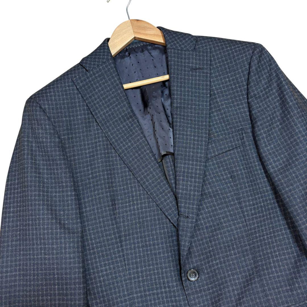 極美品 ヒューゴボス TAILORED セットアップ スーツ 背抜き サイズ48