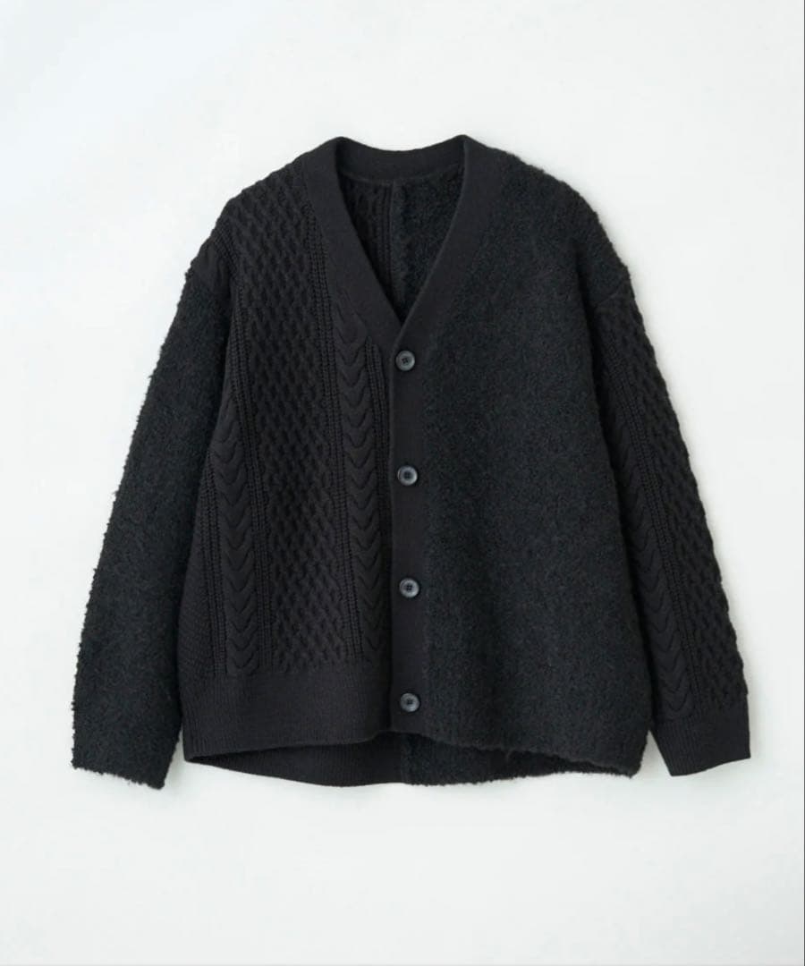 abyts SWITCHING CABLE CARDIGAN サイズ3 ブラック SWITCHING CABLE CARDIGAN – ABYTS