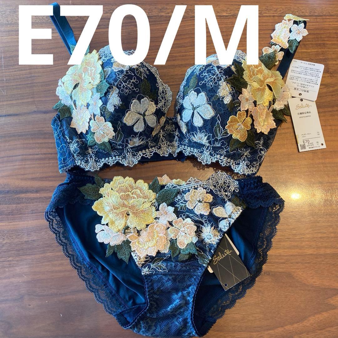 サルート 店舗限定 59G ブラジャー E70 ショーツM フォークロア 新品 ワコール サルート 店舗限定 59G E70 ソングM GB｜Yahoo!フリマ
