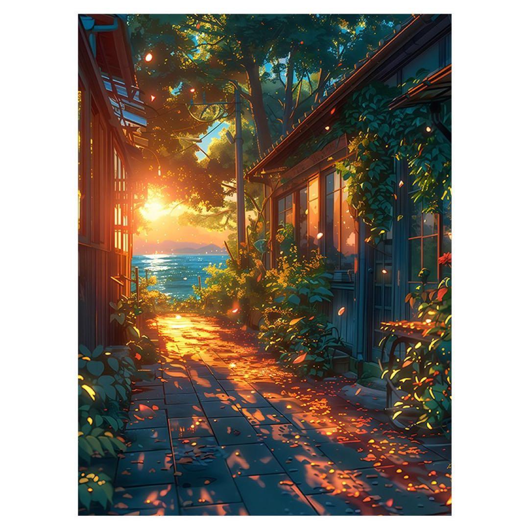 デジタルアート 夕日 風景画 A4 デジタルアート 夕日風景画 A4 - メルカリ