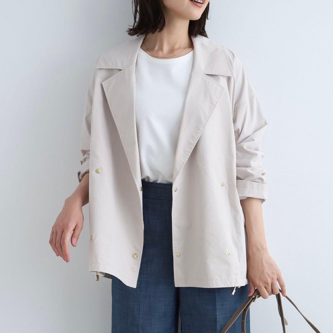 【新品タグ付き】 インディヴィ ミドル丈 カジュアルトレンチコート 38 撥水／UVケア】ミドル丈トレンチコート（トレンチコート） | INDIVI