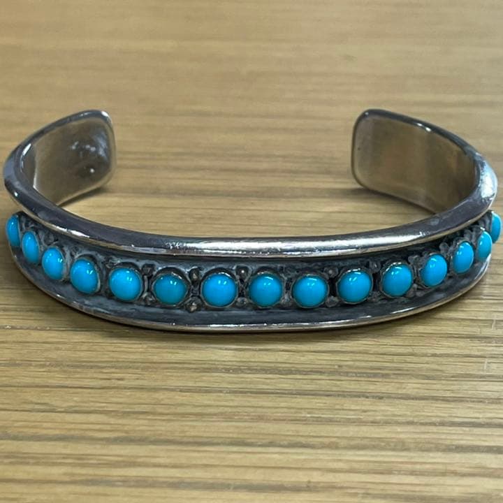 sampson werito ナバホ族　ターコイズ　バングル NAVAJO（ナバホ）族 Chris Charley作 フェザー&ターコイズバングル