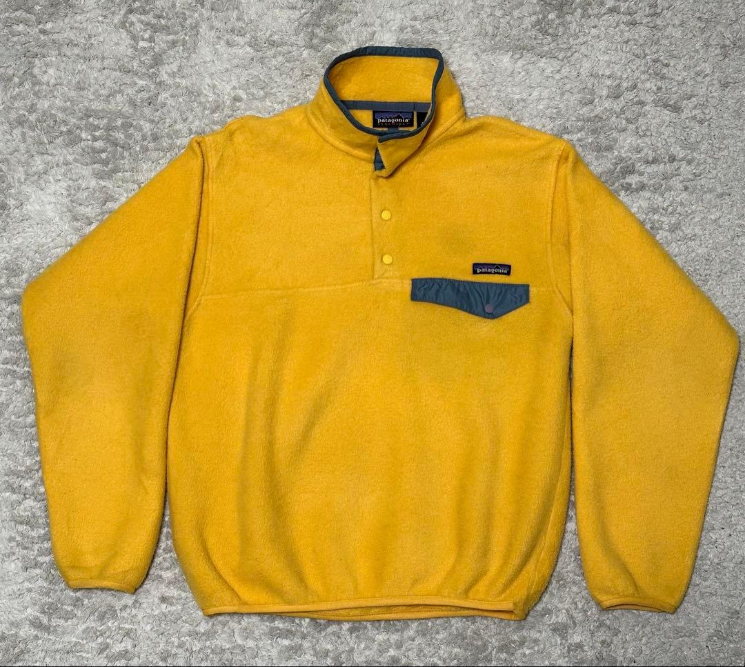 90s usa製 Patagonia シンチラスナップT イエロー 極美品 L 98年 米国製シンチラ スナップT patagonia パタゴニア