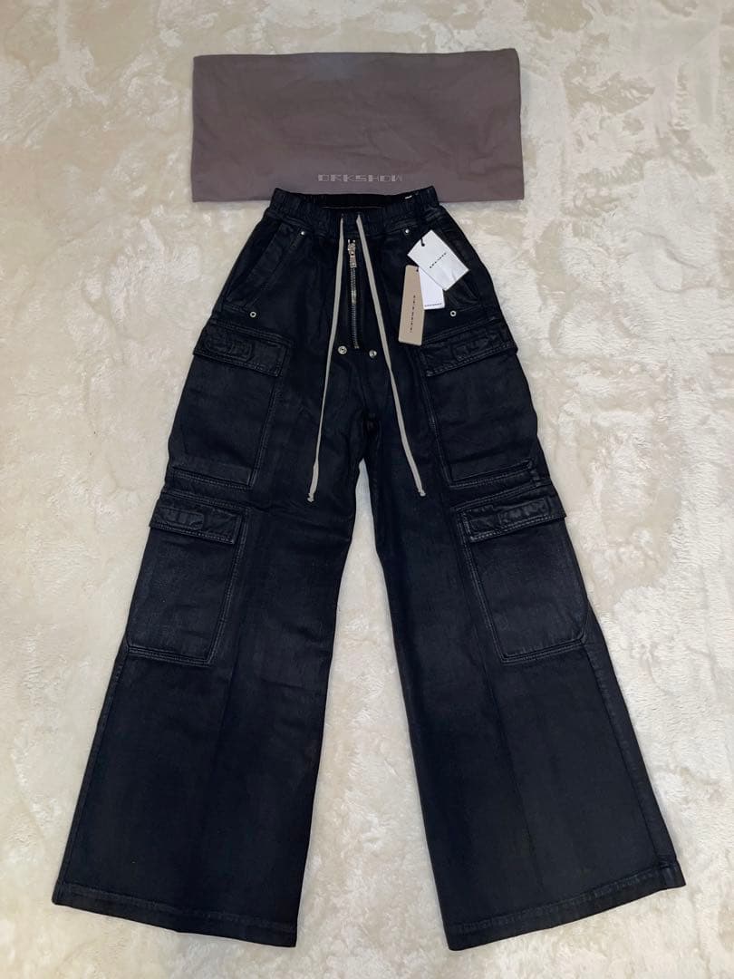 パンツ RICK OWENS DOUBLE CARGO JUMBO BELAS WAX Double Cargo Jumbo Belas in Black Wax – SVRN