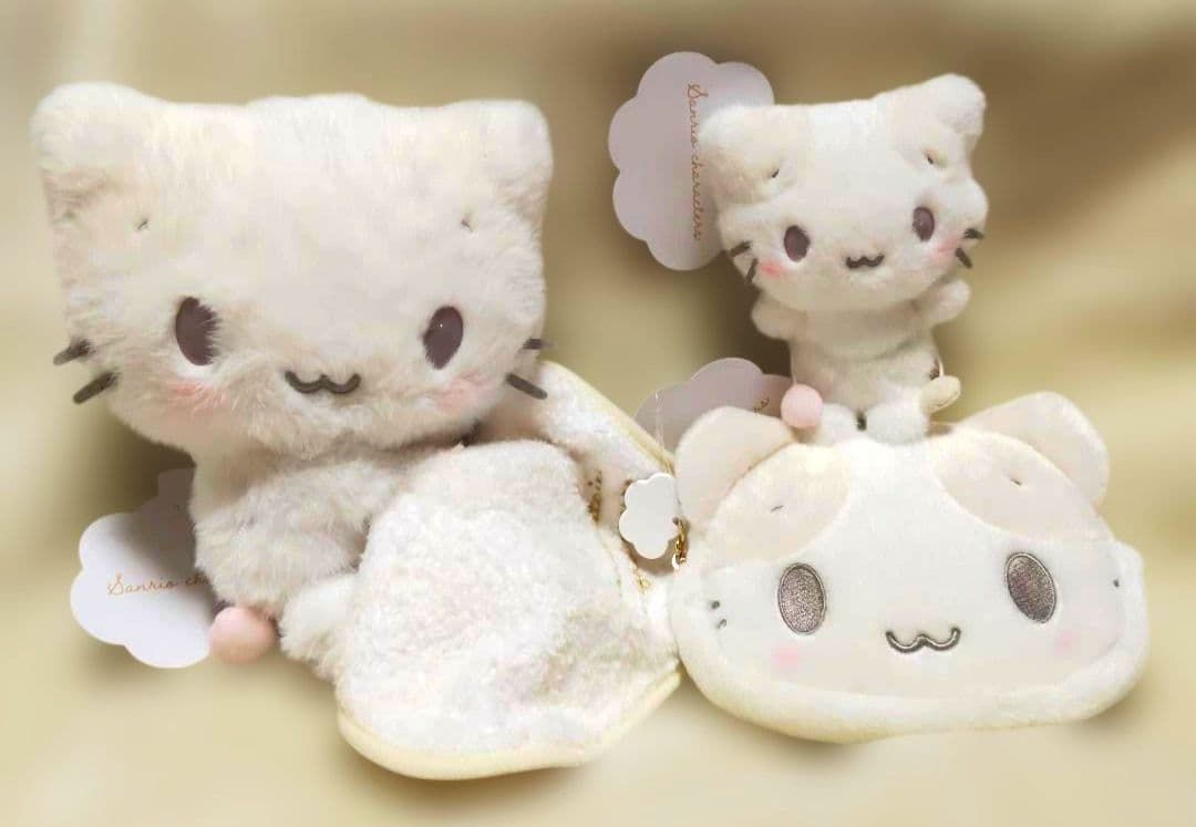 マシュマロみたいなふわふわにゃんこ　ぬいぐるみ　マスコットチャーム　ポーチ　３点 楽天市場】マシュマロみたいなふわふわにゃんこ ぬいぐるみ Sサイズ M