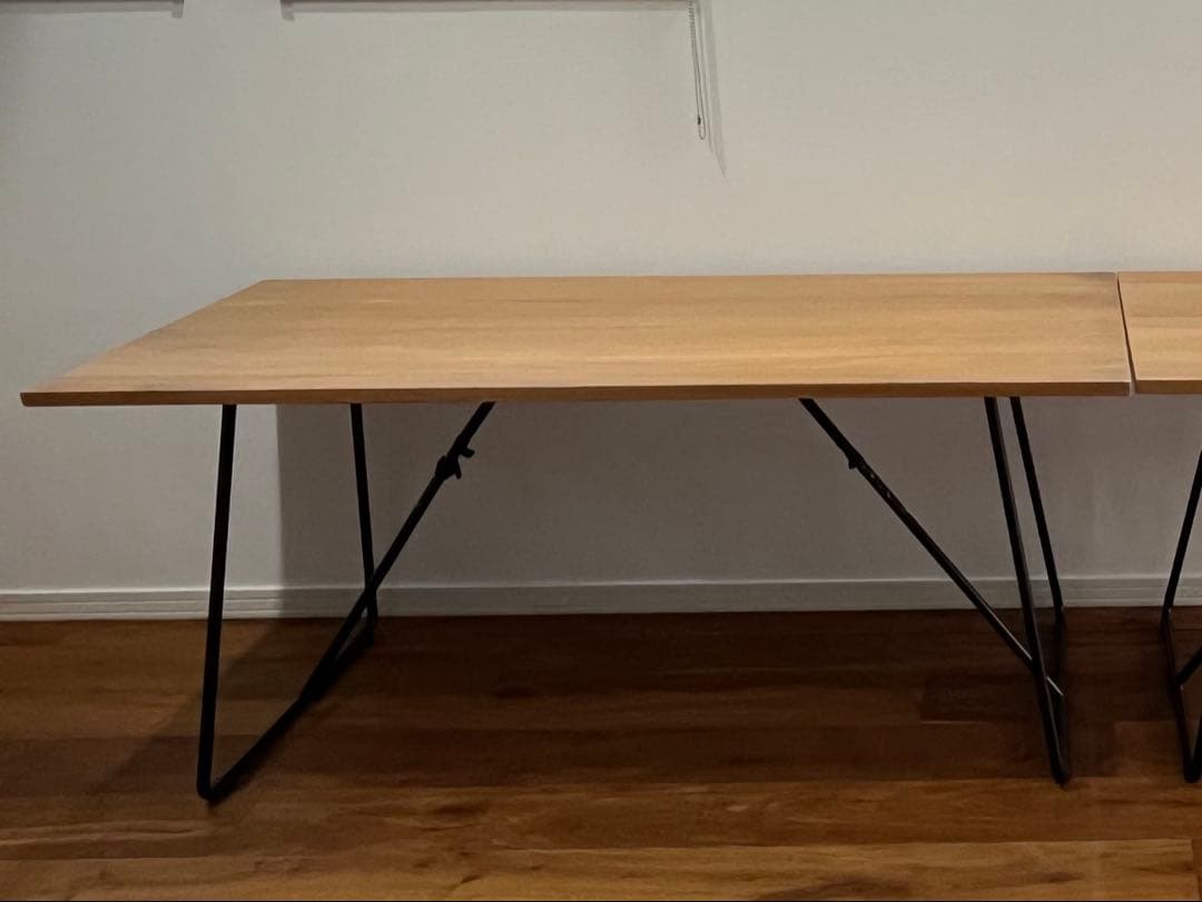 無印良品 MUJI 折りたたみテーブル160cm オーク材② 無印良品 折りたたみテーブル160cmレビュー｜ダイニング兼ワークに選ん