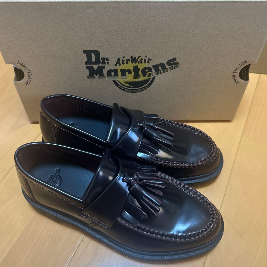 【新品未使用】Dr.Martens ローファー チェリーレッド レディース Dr.Martens - ドクターマーチン タッセルローファー エイドリアン