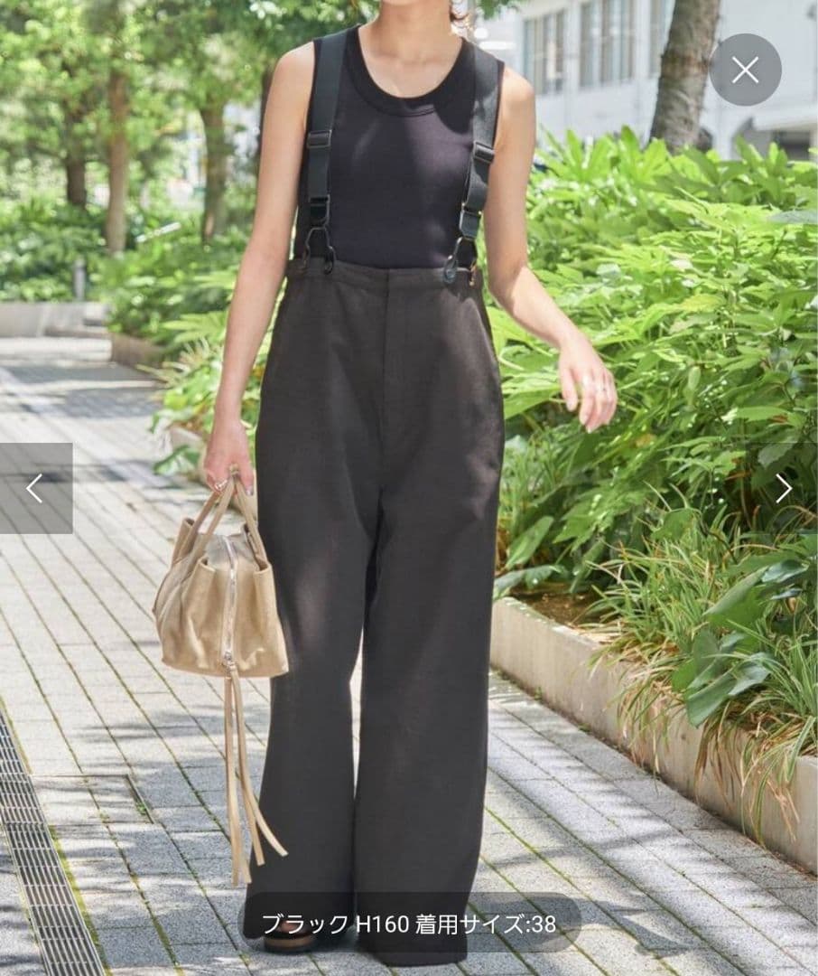 【試着のみ】spick and span サスペンダー付ワークパンツ36 Spick & Span - 【完売商品】サスペンダー付きワーカーパンツ 36の通販