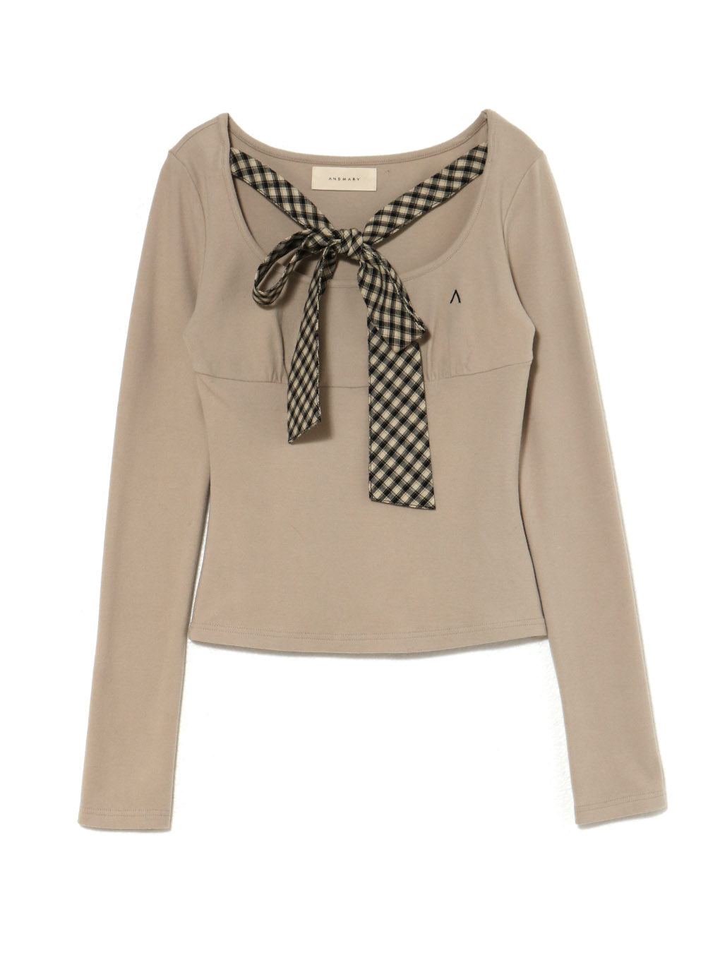 ANDMARY】Ami ribbon check tops