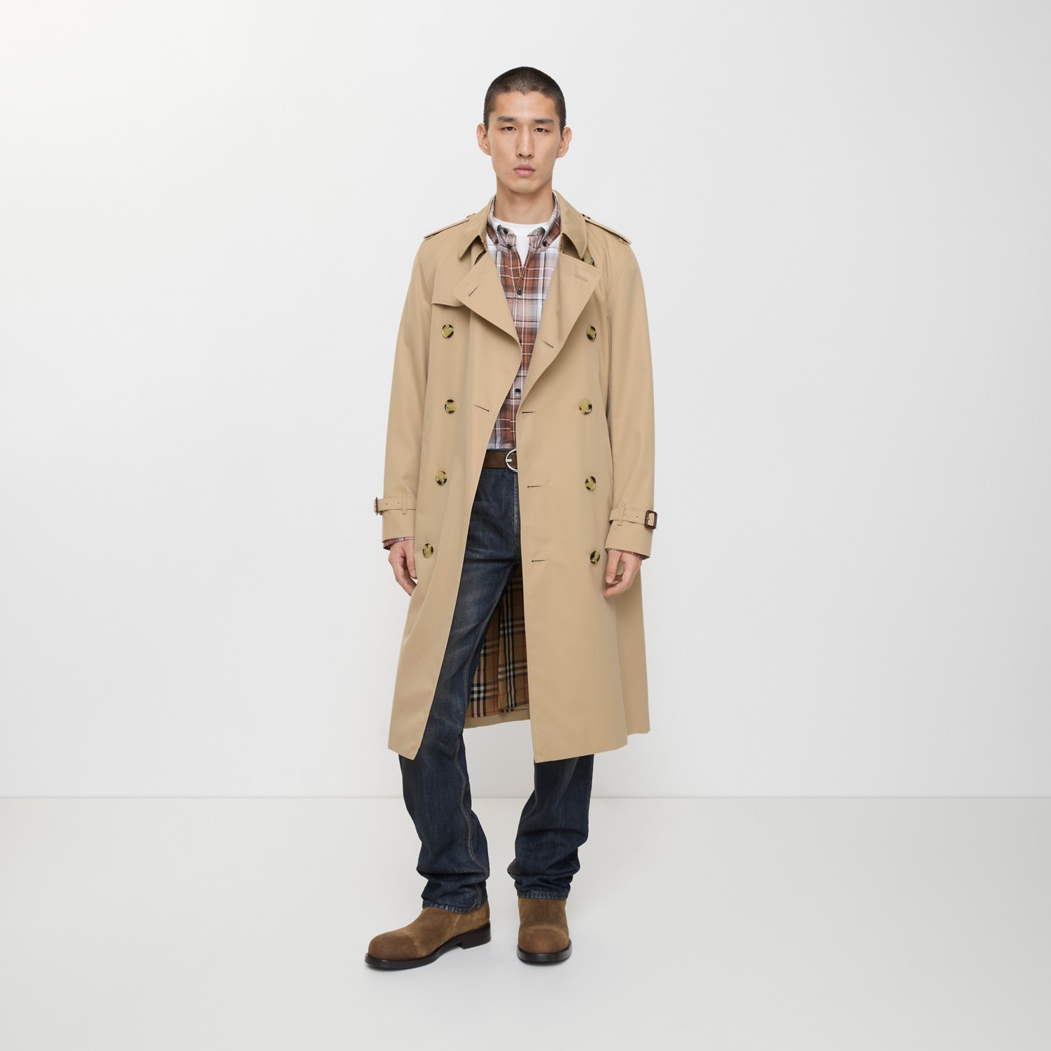 ロング ケンジントン ヘリテージ トレンチコート (ハニーベージュ