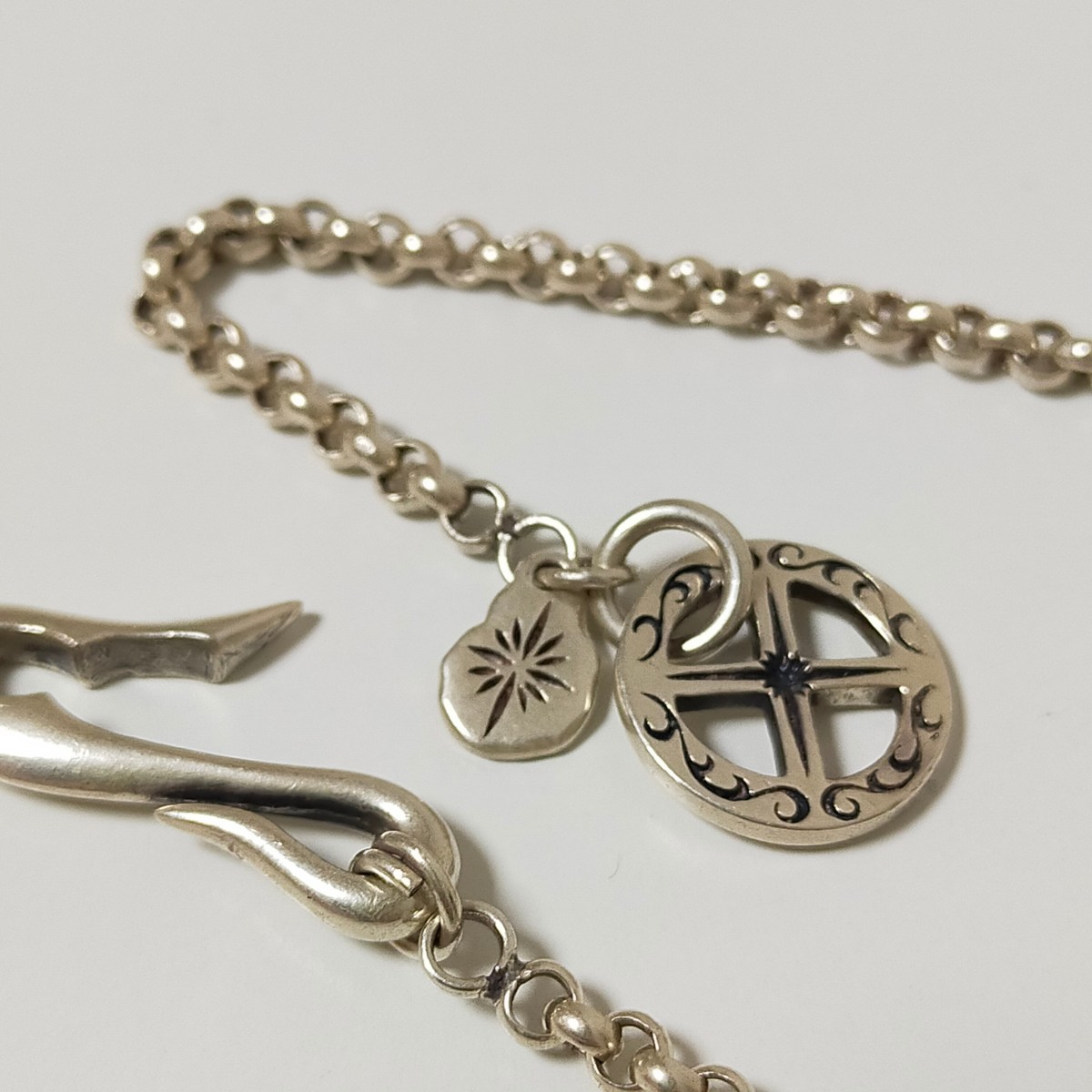 SAAD サード ホイール フック付き 甲丸チェーン ネックレス silver925