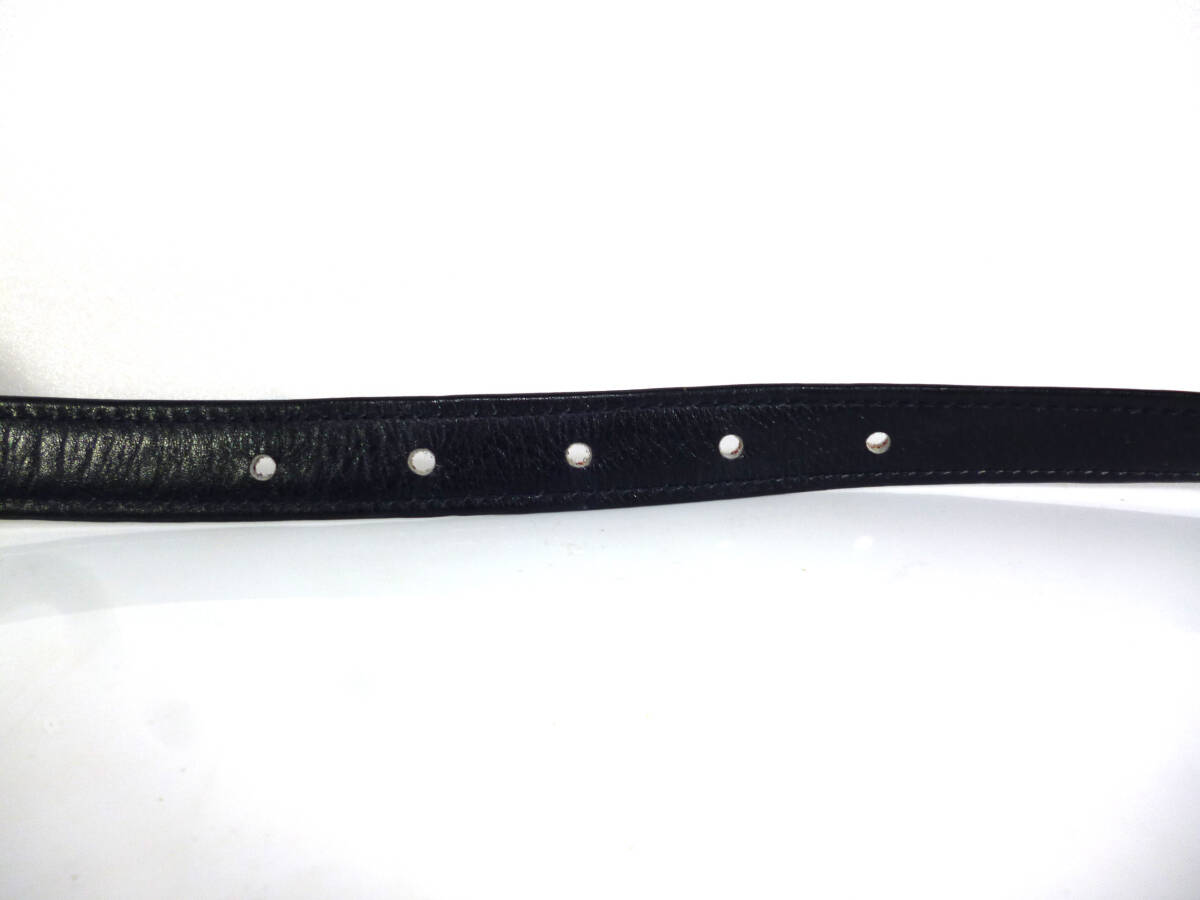 超美品 セリーヌ CELINE マカダム ベルト ゴールド バックル レザー