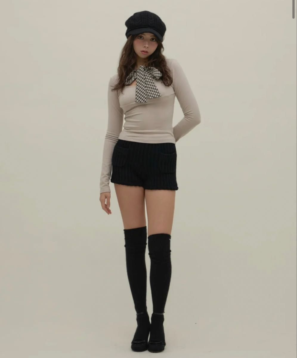 正規品］andmary Ami ribbon check tops beige｜Yahoo!フリマ（旧